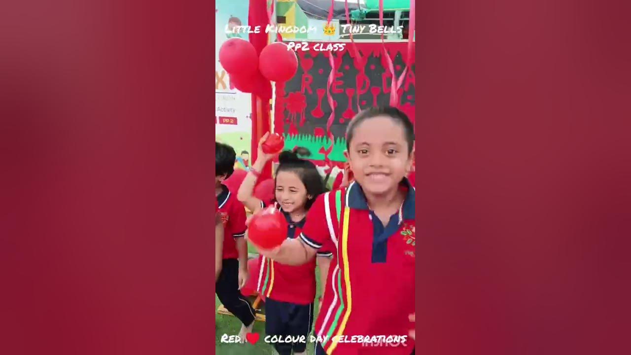 Little Kingdom 👑 Tiny Bells.           Red 🍒 colour day celebrations with pp2 class kids