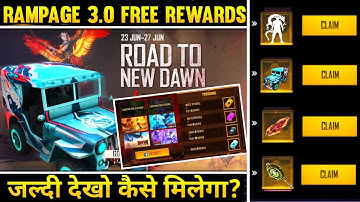 FF NEW EVENT - FREE FIRE ROAD TO NEW DAWN EVENT | FREE FIRE NEW EVENT | RAMPAGE 3.0 FREE FIRE