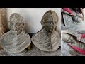 Fiberglass piece mold process  5 part dai making  fiber sancha  gandhi ji mold  art tech