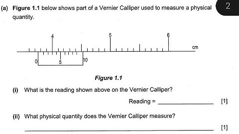 Reading a vernier calliper: 2012 ECZ science physics paper 2 question 1