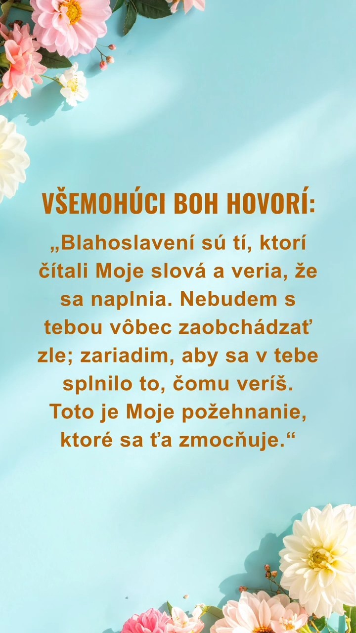Stíšte sa pred Bohom, čítajte Jeho slová