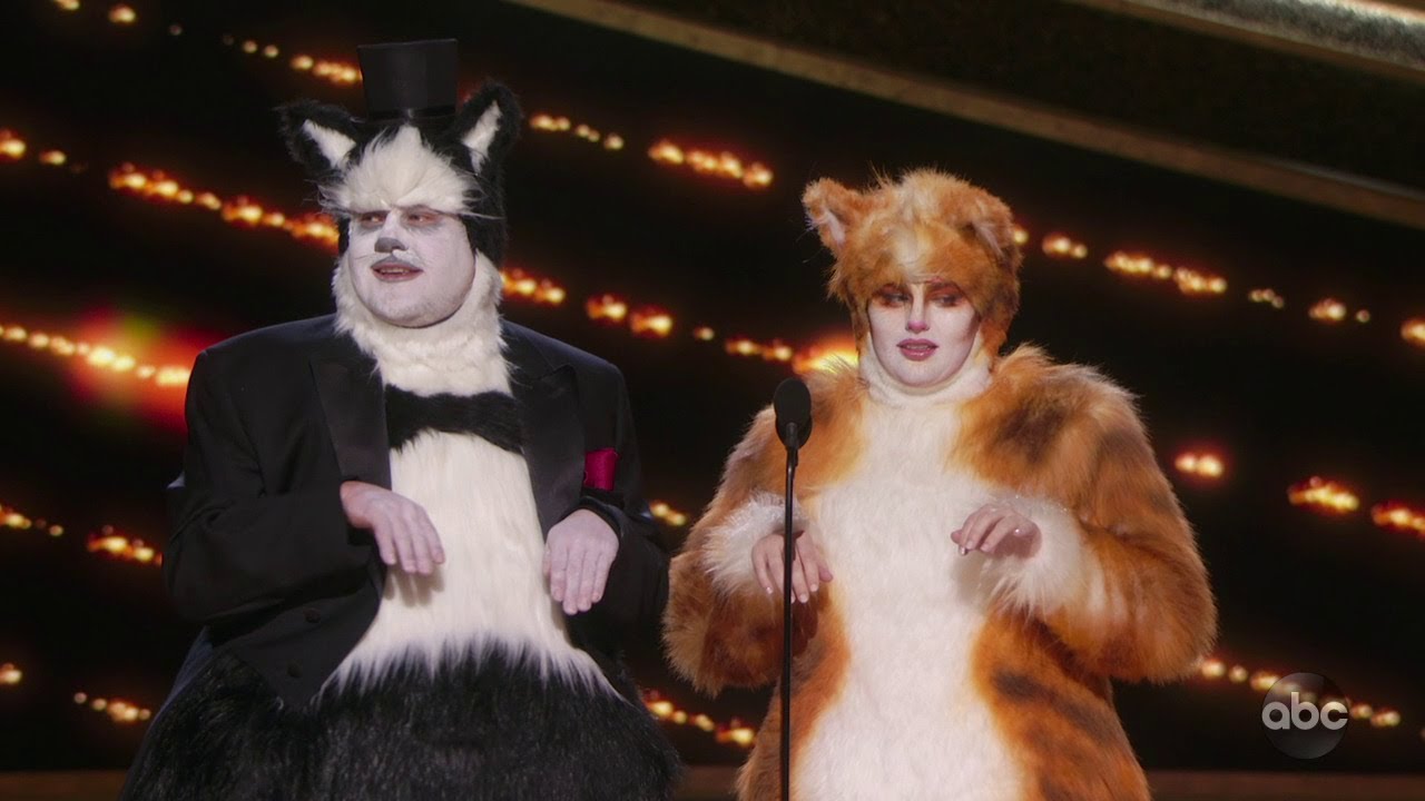 James Corden and Rebel Wilson Dressed as Cats