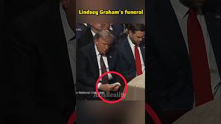 Trump in Lindsey Graham's funeral #respect #trump #axisreality