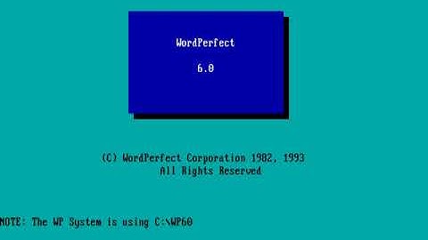 DOS applications - WordPerfect 6.0 for DOS