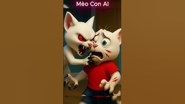 Mèo con bị con ma đầu trọc điều khiển #shorts #cat #ai #meow #meo
