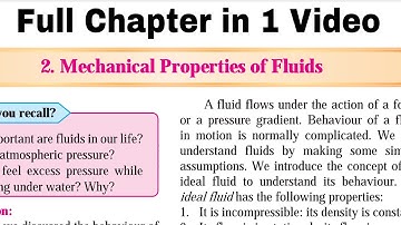 Mechanical Properties of Fluids | Class 12 Physics | One Shot Revision | Maharashtra Hsc Board