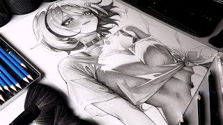 Topaz Drawing Tutorial Step By Step Half Body/Anime Girl Drawing [For Sale 🛒 DM For Order 📩 ✅]