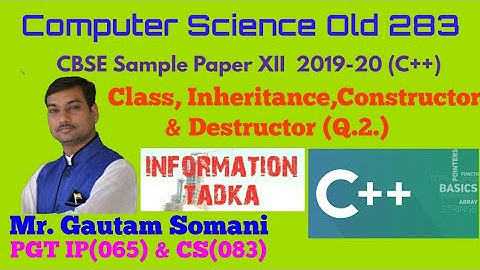 Computer Science Old C++ (283) | CBSE class 12 sample paper full explanation | Q.2.