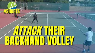 Attack Their Backhand Volley - Quick Tips and Tactics (Doubles Edition) #Shorts