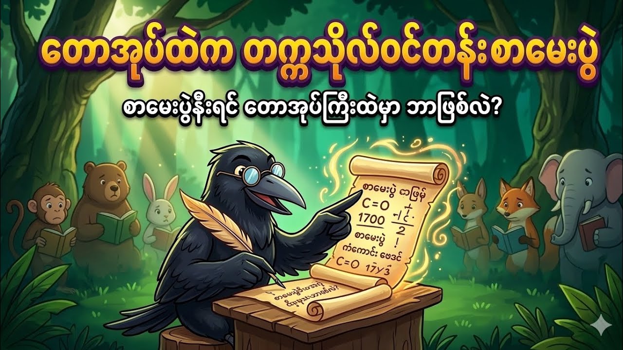 မနက်ဖြန် စာဖြေရမယ့် ကလေးများအတွက်(ဟာသပညာပေးပုံပြင်)@MindBloom-w9s