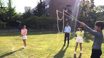 An experiment of interference of the light by thin-film.