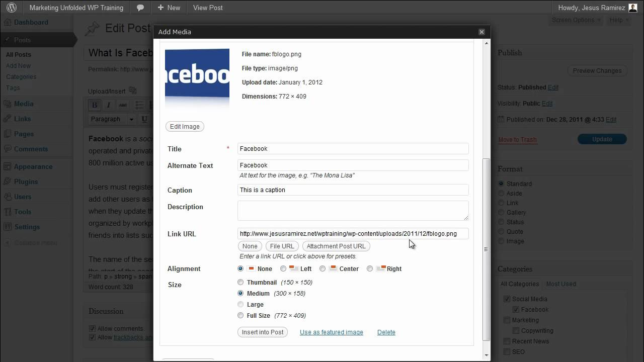 WordPress Video Tutorial Training Series - 05 - Adding Images To WordPress