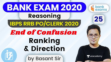 6:00 PM - SBI PO and IBPS RRB PO/Clerk 2020 | Reasoning by Basant Tripathi | Ranking & Direction