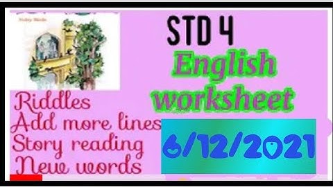 KITE VICTERS STD 4 English worksheet on 6/12/2021