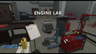 Engine Lab VR | Engine Assembly & Disassembly in WorldViz Vizard 8 | Mechanical Engineering VR Lab