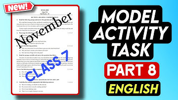 Class 7 English Part 8 Model Activity Task| November 2021| Quick English In Bengali