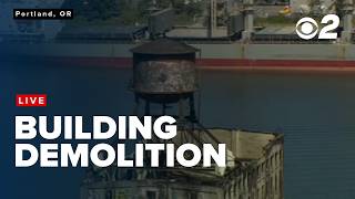 Crews prepare to demolish the Centennial Mills warehouse in Portland