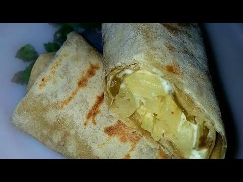 طريقه لف وعمل ساندوتش البطاطس السوري وازي تلفيه وتبعيه لو شغاله اكل بيتي