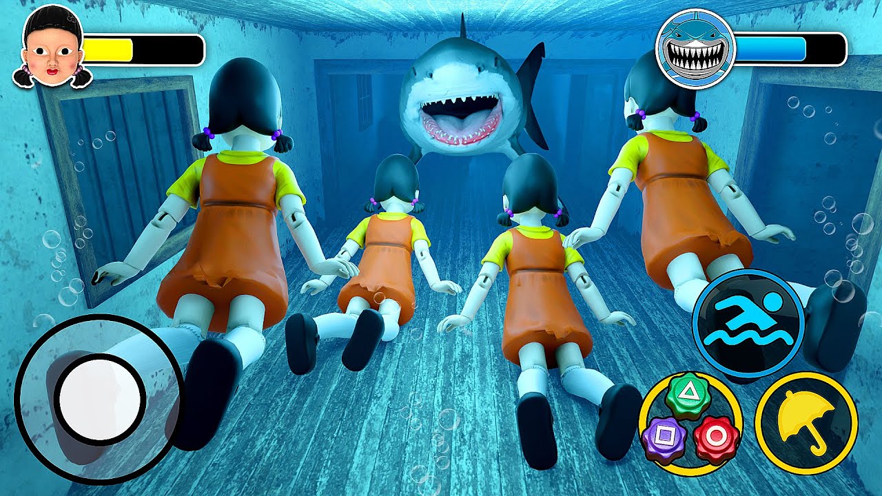 Играем за армию кукол-кальмаров против Белой Акулы в «Доме бабушки»