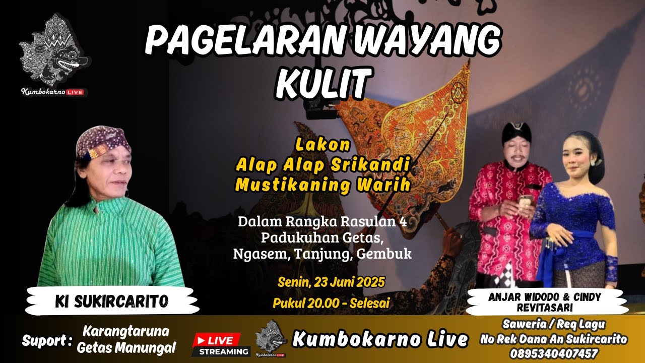 Pagelaran Wayang Kulit || KI SUKIRCARITO Lakon Alap Alap Srikandi Mustikaning Warih