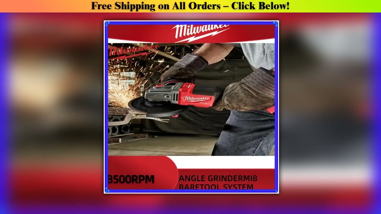 Milwaukee 125mm  Brushless Angle Grinder Polishing Cutting Machine No-Lock Paddle Switch Electric