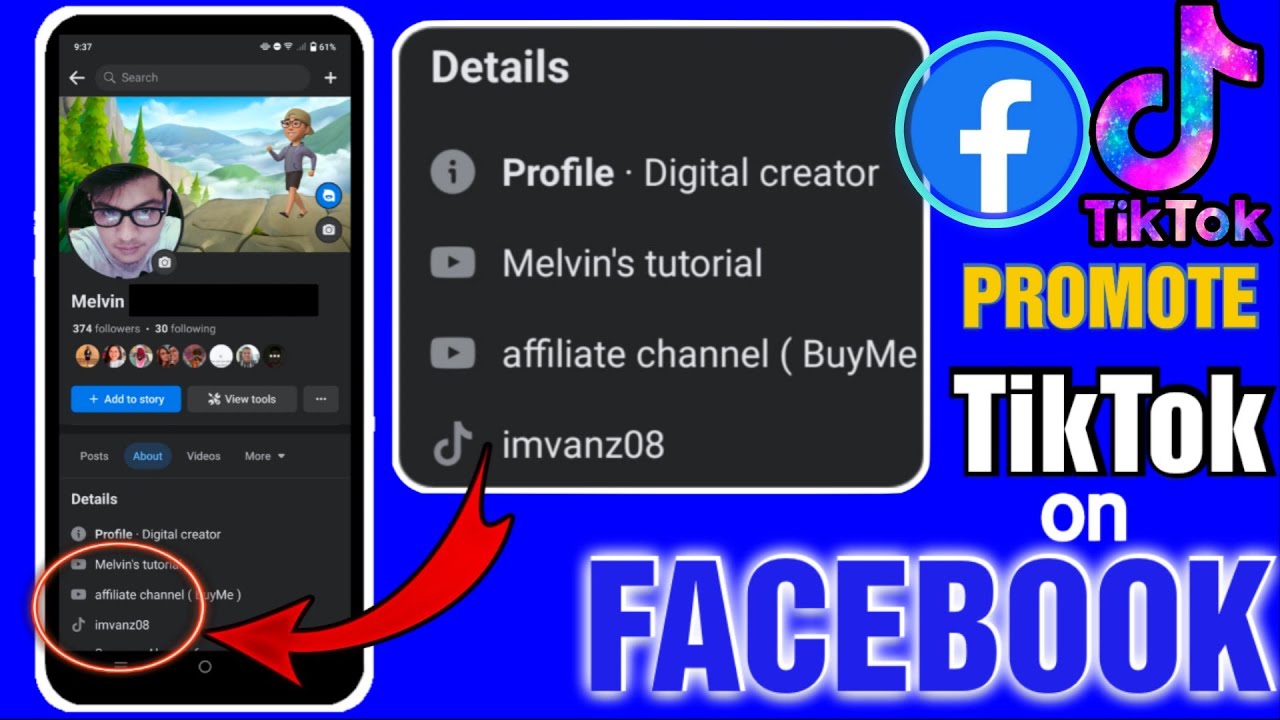 paano mag add Link ng TikTok sa Facebook account
