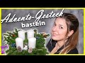 Advents-Gesteck basteln 💗 Weiße Kerzen - Blauer Schmuck + YouTuber Adventskalender 🎄🎁