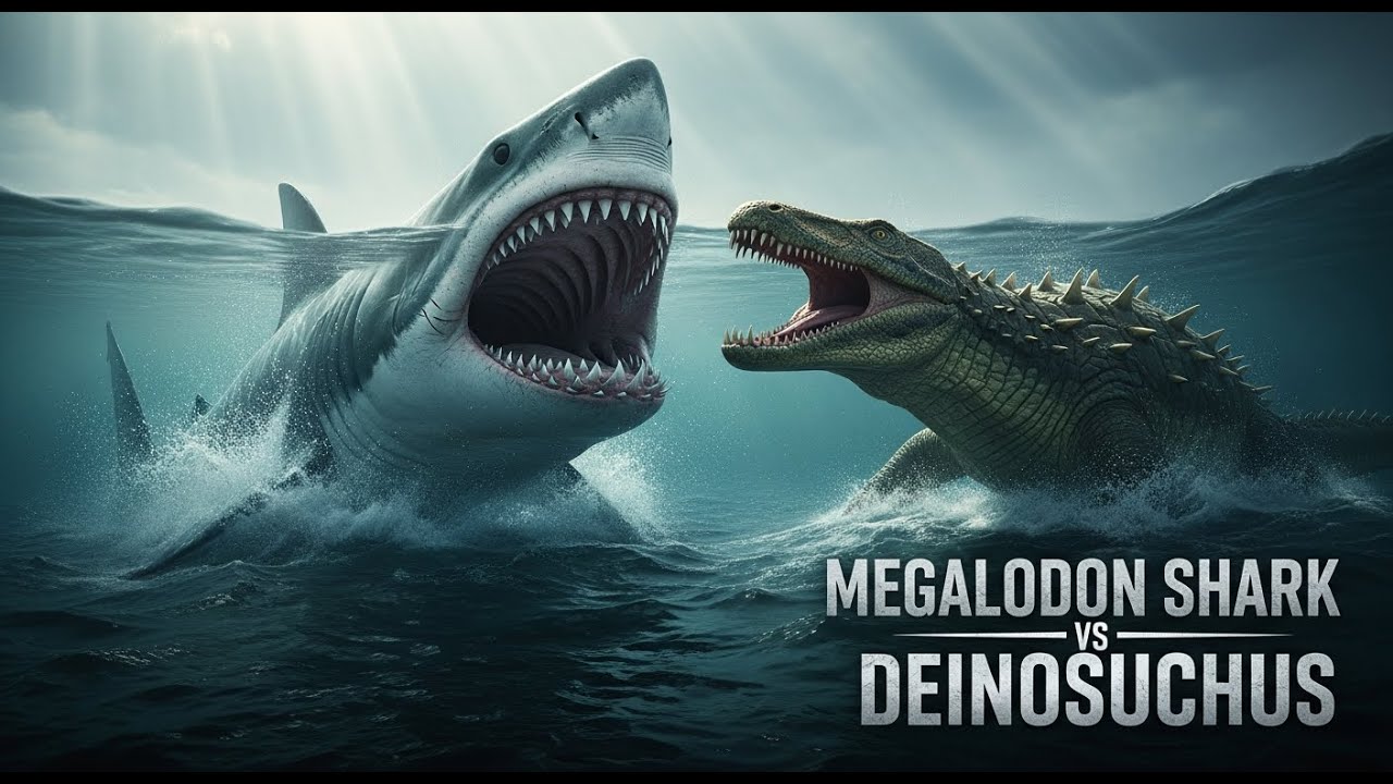 megalodon shark vs deinosuchus the ultimate ancient predator showdown