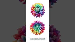 Rainbow Chrysanthemum Flower Clipart - Free Commercial License - Print On Demand - Scrapbooking