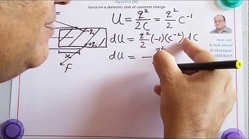 46  Capacitors Force on a dielectric slab at constant charge