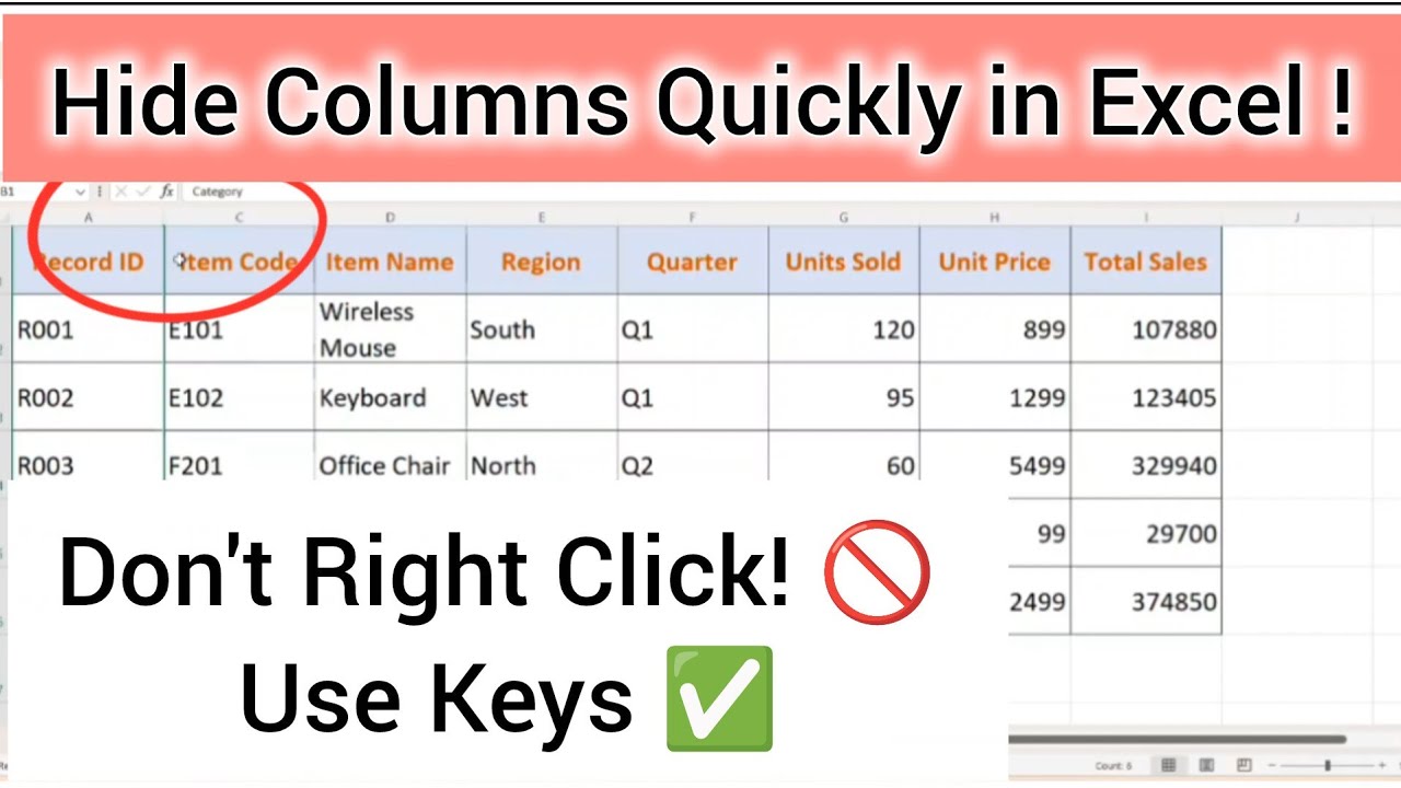How to Hide Columns in Excel Easily | How to Hide and Unhide Columns in Excel