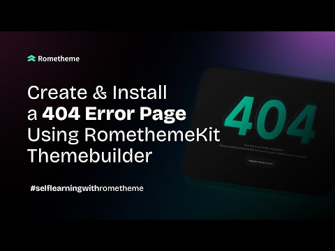 How to Create & Customize a 404 Error Page Using RTMkit Theme Builder