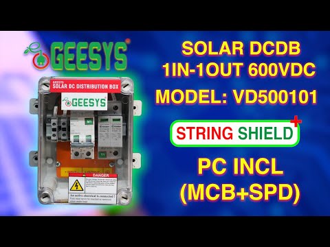 Solar DC Distribution Box 1in 1out suitable up to 5KWp Rooftop Solar Power Plant, Protected, Safety