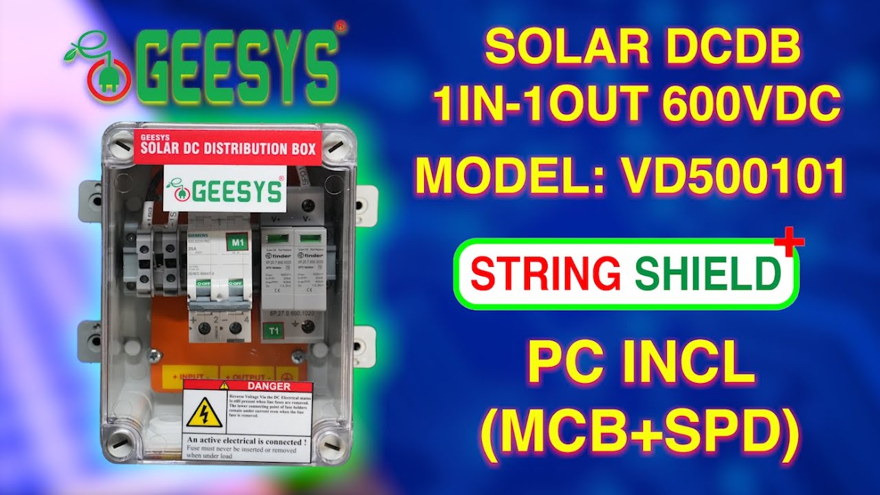 Solar DC Distribution Box 1in 1out suitable up to 5KWp Rooftop Solar Power Plant, Protected, Safety