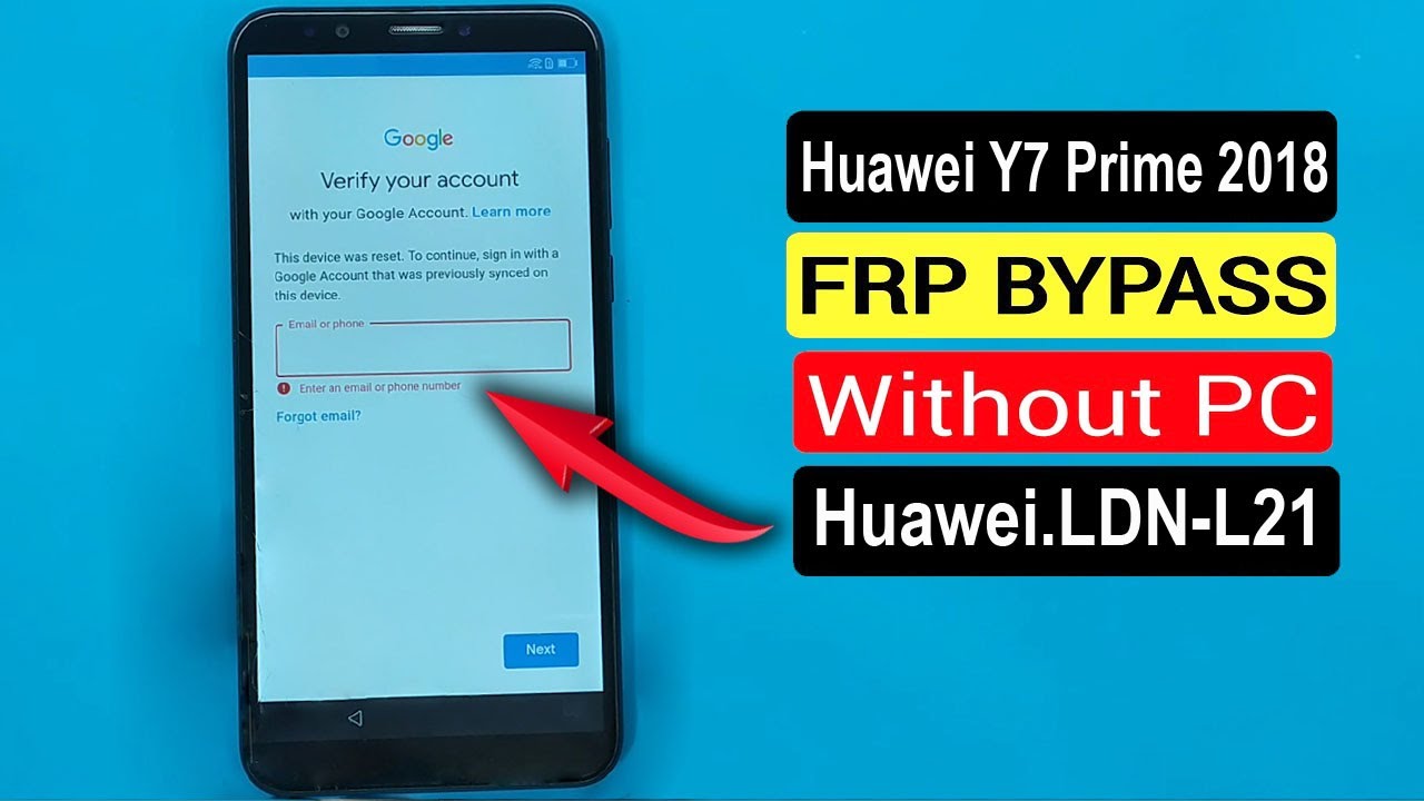Huawei Y7 Prime 2018 FRP Bypass Huawei Y7 Prime LDN L21 FRP Google