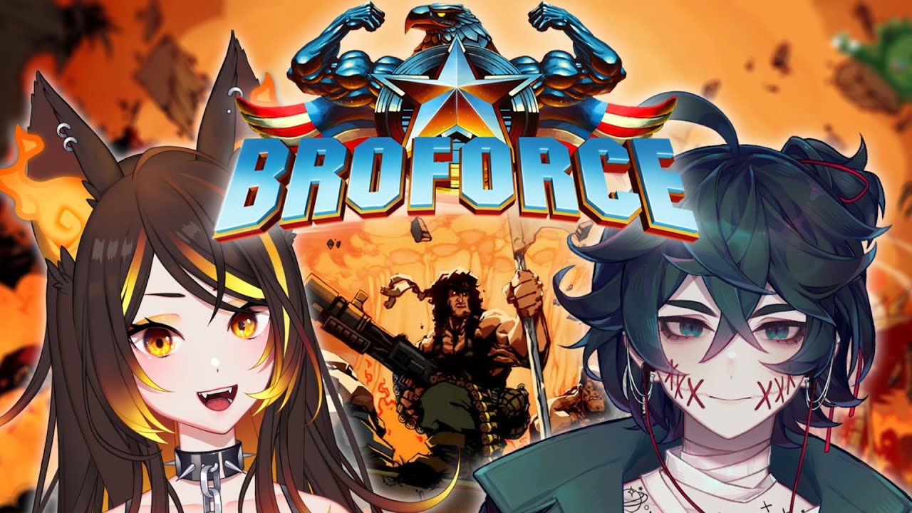 VTUBERS BRO UP THE WORLD 💥【Broforce Collab Highlights】