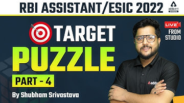 RBI ASSISTANT / ESIC 2022 | TARGET PUZZLE | PART-4  | BY SHUBHAM SRIVASTAVA