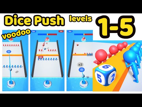 Dice Push Game By Voodoo All Levels 1-5 Gameplay Walkthrough Dice Push Review (iOS - Android)