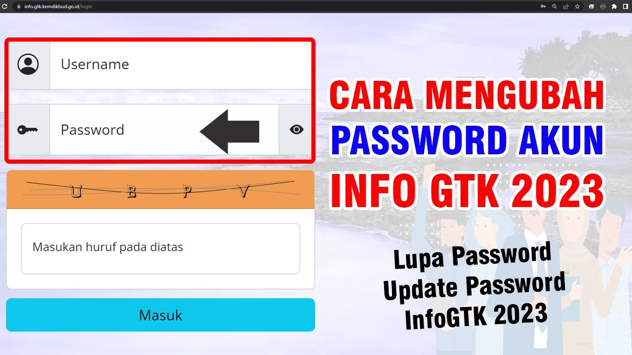 Cara ubah password akun info gtk 2023 youtube