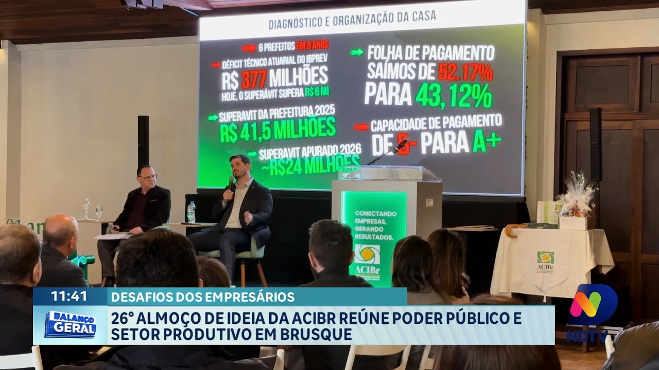 Almoço de Ideias da ACIBr reúne lideranças e empresários em Brusque