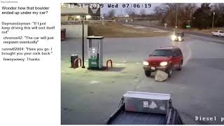 Top Reddit Video - IDIOTS in CARS: Wonder how that boulder ended up under my car