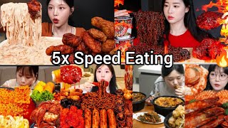 5X Speed Eating Sound Best Food Compilation Asmr Mukbang Satisfying Eating Sound