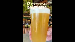 $5 Gets You a Cold Draft Beer or Glass of Wine