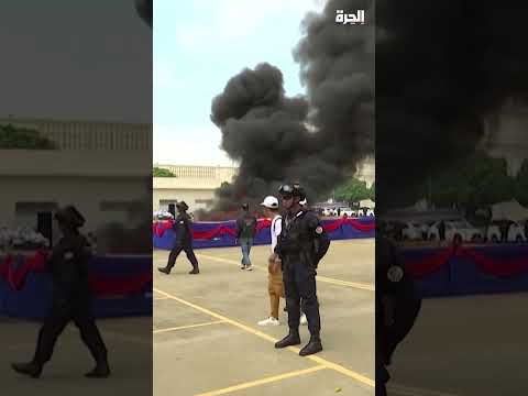 السلطات الكمبودية تحرق 5 7 طن من المخدرات المضبوطة