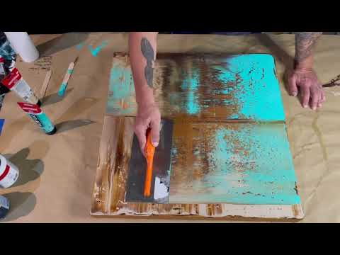 I Tried Squeegee Painting W/A Trowel! The last swipe CHANGES EVERYTHING!