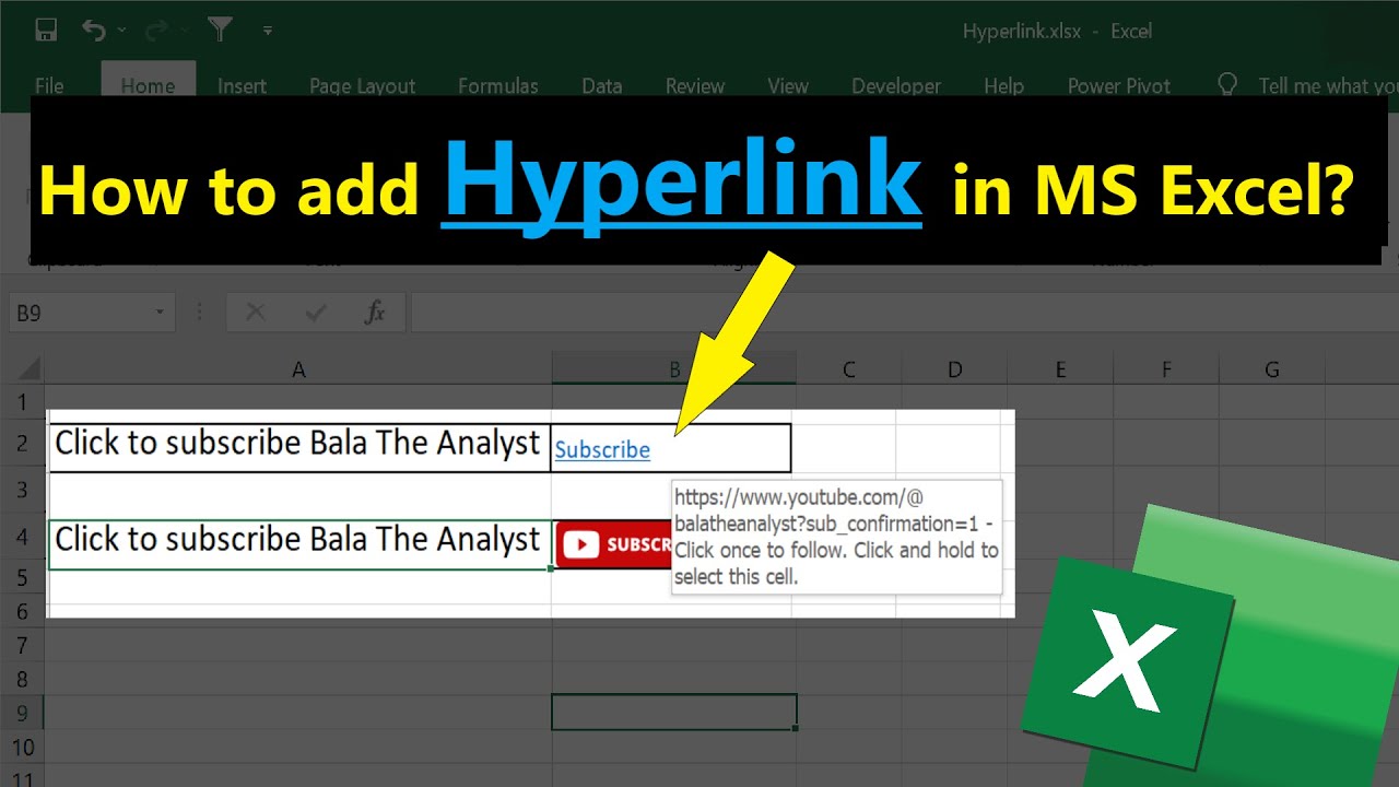 How to add Hyperlink in MS Excel || in Hindi - YouTube