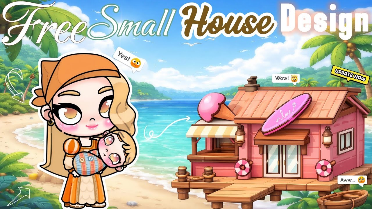 FREE Small Aesthetic House Design Ideas | Avatar World | Mother & Child Wooden Cabin 🌲🏠 #avatarworld