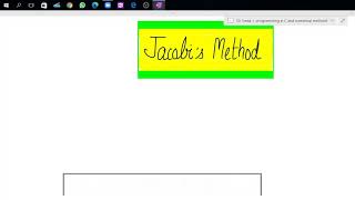 Jacobi and Gauss Seidal Method (lect-6) ||Programming in C and Numerical analysis