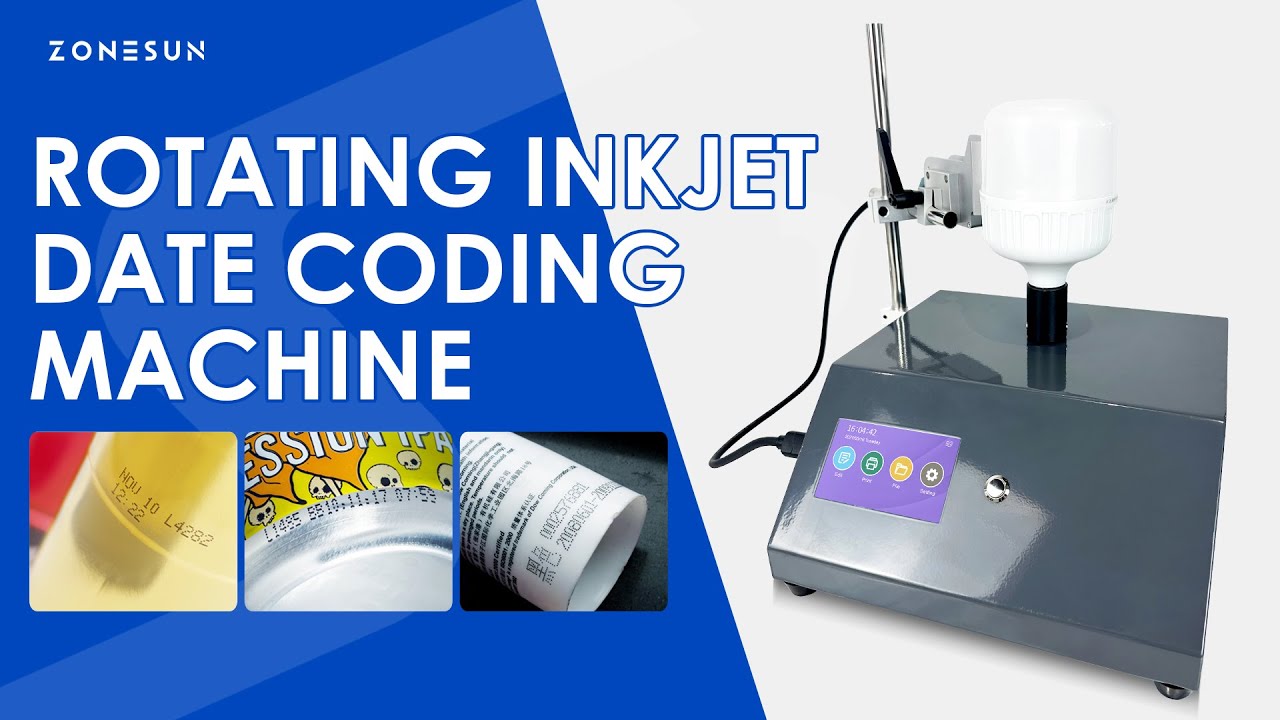 ZONESUN ZS-RIP1 Rotating Round Object Inkjet Printing Machine Bottle Tube Coding System