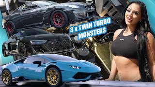 Three 2000+Horsepower Monster from @T1Race Carbon R35 GT-R x TT R8 x TT Huracan